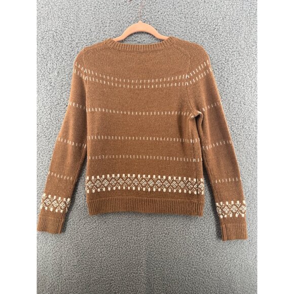 J.Crew Crewneck Emboirdered Alpaca Wool Blend Light Weight Sweater Size Medium - Picture 4 of 7